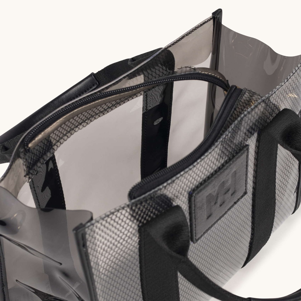 Bolso Transparente con Bandolera Estampada JADE CROSSBODY SHOPPER BLACK (5)