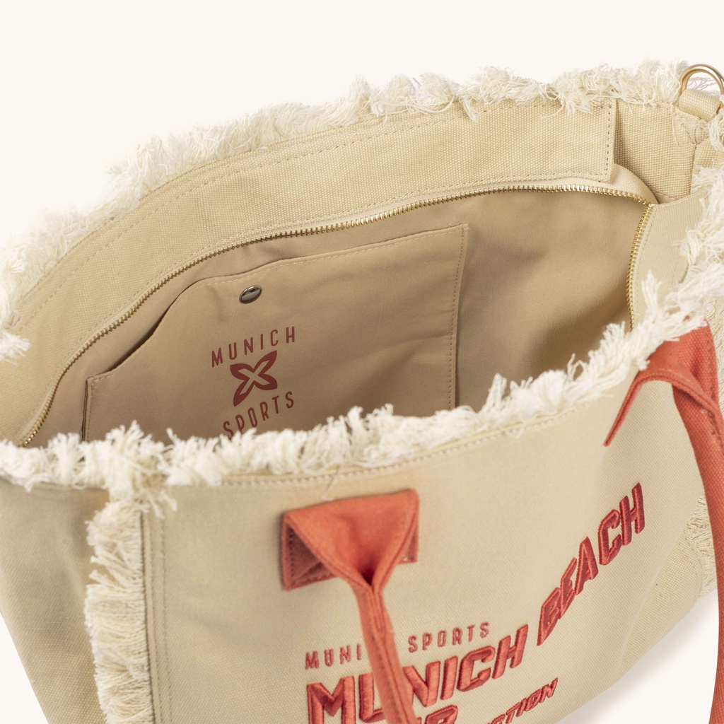 Bolso Shopper Color Arena de Algodón Reciclado con Flecos SCUBA SAND SHOPPER (5)