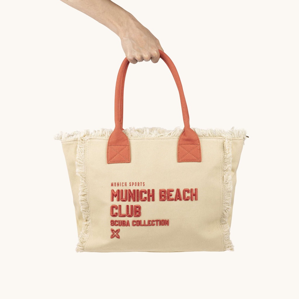 Bolso Shopper Color Arena de Algodón Reciclado con Flecos SCUBA SAND SHOPPER (6)