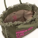 Bolso Bandolera Caqui de Algodón Reciclado con Flecos y Bordado Rosa SCUBA KHAKI CROSSBODY (5)