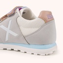 MUNICH DASH KID VCO 2.0 175 Zapatilla Retro Running Infantil Gris con Triple Velcro Pastel y Detalles Azules y Rosas (3)