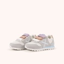 MUNICH DASH KID VCO 2.0 175 Zapatilla Retro Running Infantil Gris con Triple Velcro Pastel y Detalles Azules y Rosas (6)