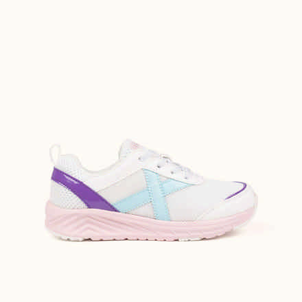MUNICH FUN KID 09 Zapatilla Infantil Deportiva Blanca con Detalles Pastel (2)