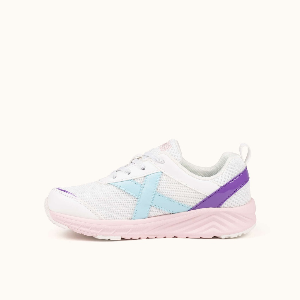 MUNICH FUN KID 09 Zapatilla Infantil Deportiva Blanca con Detalles Pastel (4)