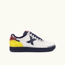 MUNICH G-3 KID 451 Zapatilla de FÃºtbol Sala Infantil Blanca con Detalles Amarillo y Azul (2)