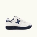 MUNICH G-3 KID 451 Zapatilla de FÃºtbol Sala Infantil Blanca con Detalles Amarillo y Azul (10)