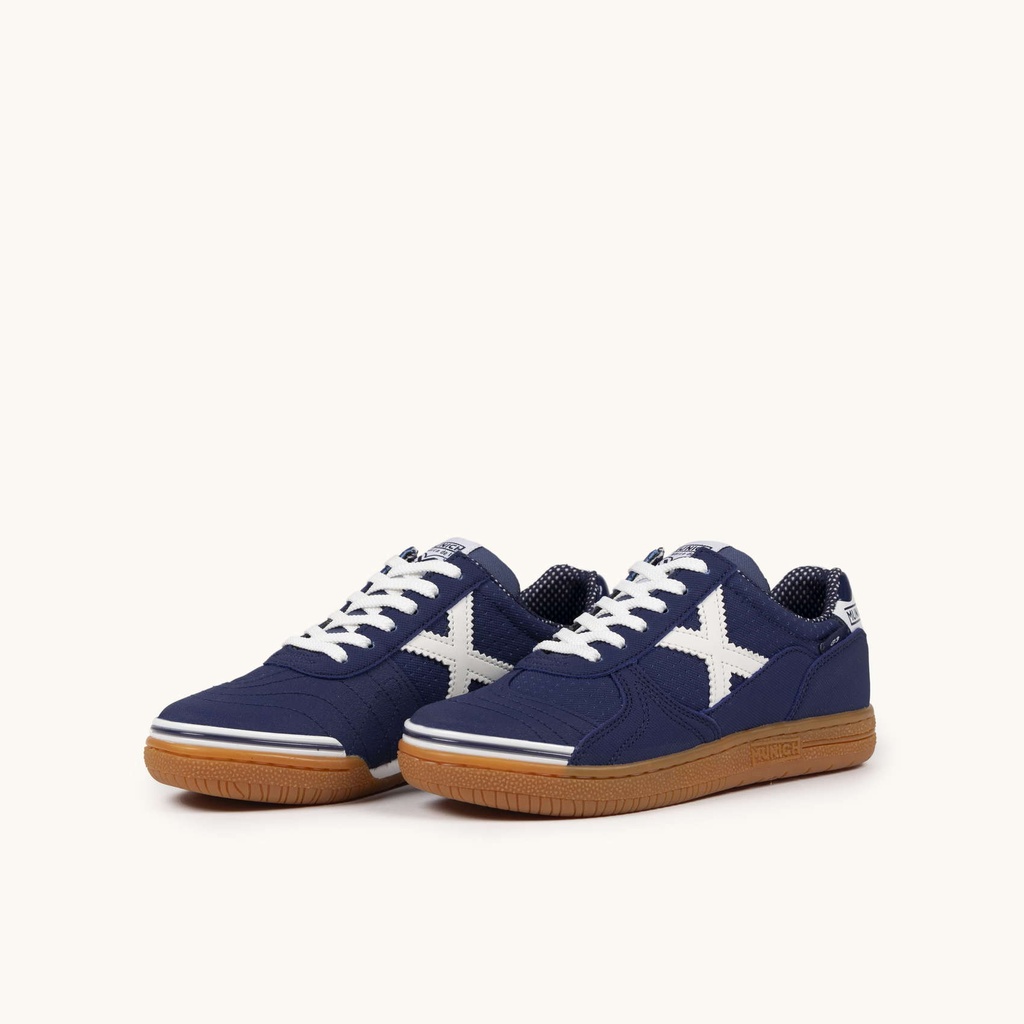 MUNICH G-3 KID 452 Zapatilla de FÃºtbol Sala Infantil Azul Marino y Blanca (6)
