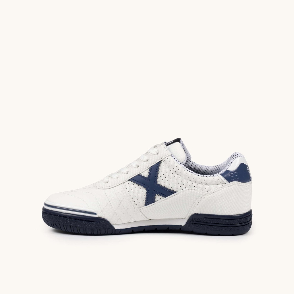 MUNICH G-3 KID 456 Zapatilla de FÃºtbol Sala Infantil Blanca y Azul Marino (4)