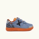MUNICH G-3 KID VCO 449 Zapatillas de FÃºtbol Sala Infantiles con Velcro Azul y Naranja (1)