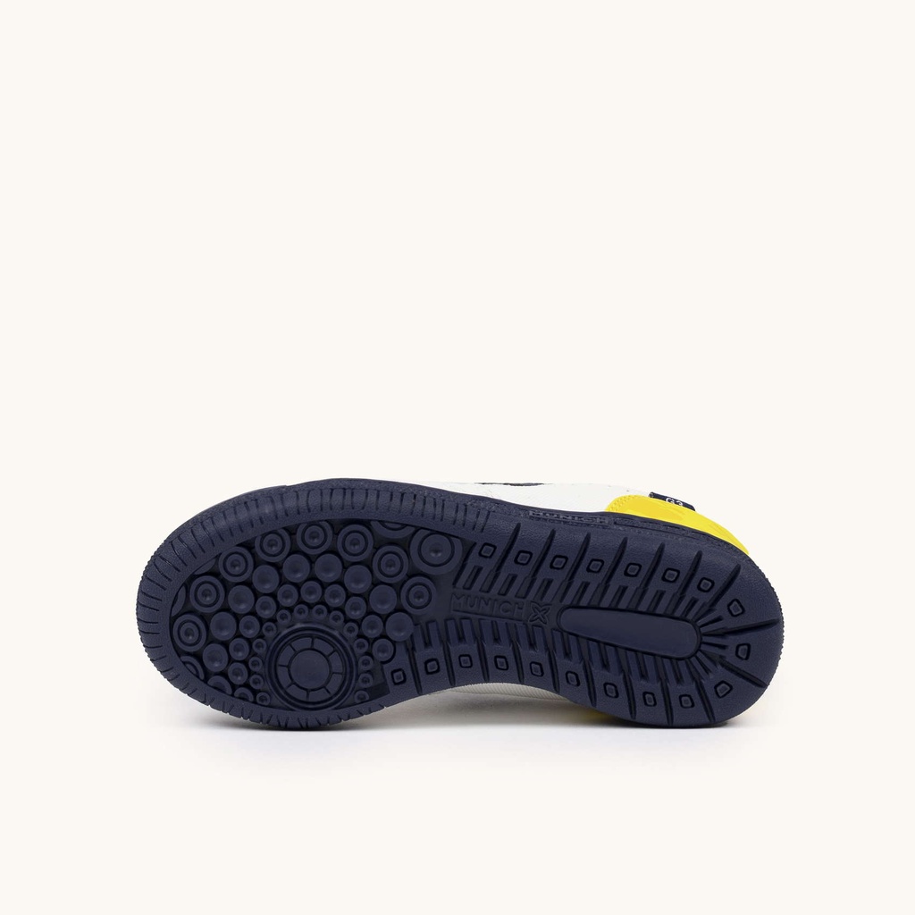 MUNICH G-3 KID VCO 451 Zapatillas de FÃºtbol Sala Infantiles con Velcro Blancas y Amarillas (5)