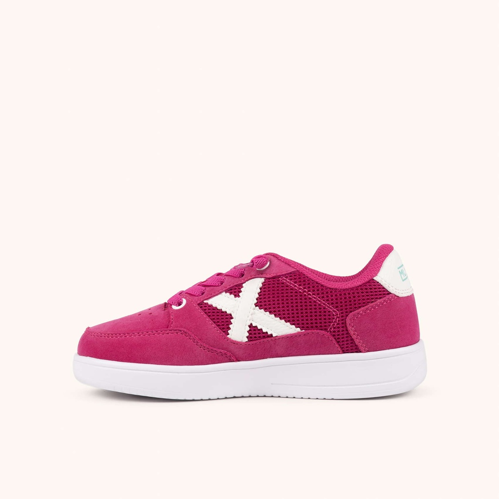 MUNICH LEGIT KID 24 Zapatilla Urbana Infantil en Serraje y Rejilla Fucsia (4)