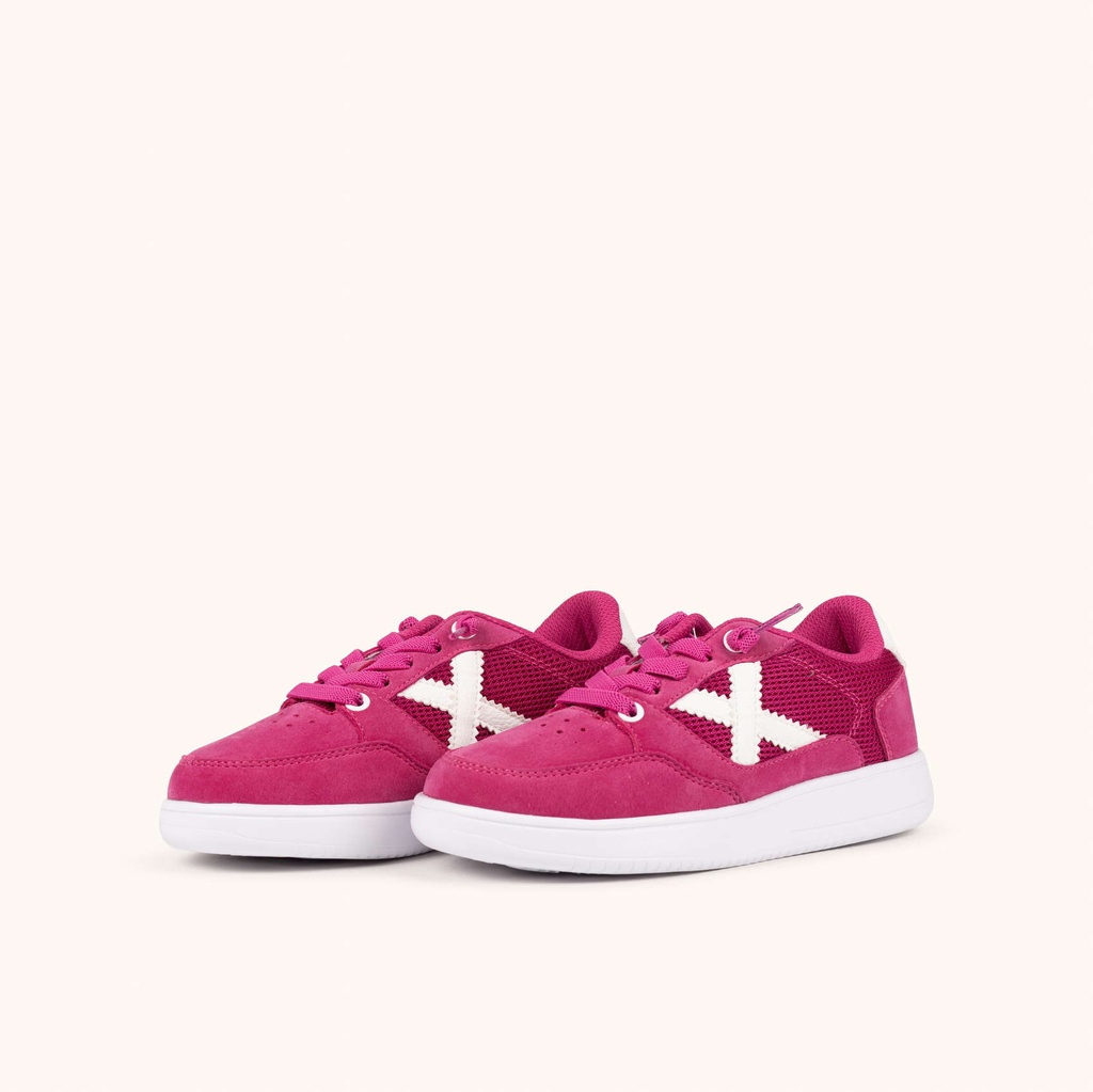 MUNICH LEGIT KID 24 Zapatilla Urbana Infantil en Serraje y Rejilla Fucsia (6)