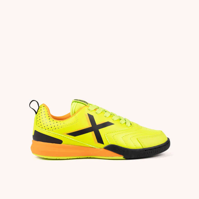 MUNICH RONDITO KID 15 Zapatilla de FÃºtbol Sala para NiÃ±os en Amarillo FlÃºor y Naranja. (1)