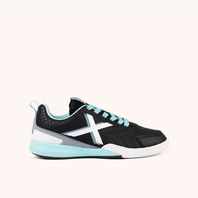 MUNICH RONDITO KID 16 Zapatilla de FÃºtbol Sala Infantil en Negro y Azul Turquesa (1)