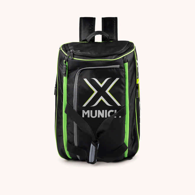 MUNICH BASICS TRAINING BACKPACK paletero negro de poliÃ©ster y nylon con detalles flÃºor (1)