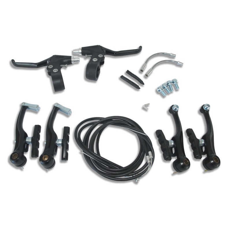 CONJUNTO FRENO V-BRAKE ALU. NEGRO C/MANETAS (1)