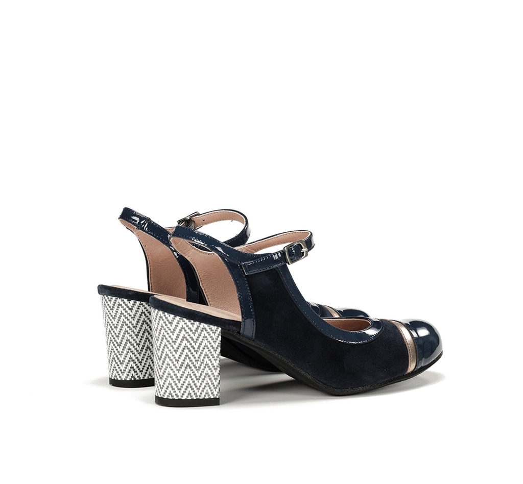 RODIN D9093 Zapato de TacÃ³n Azul (2)