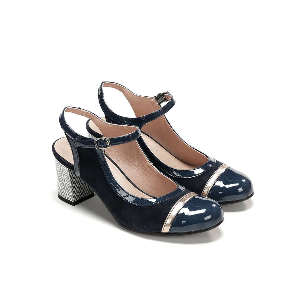 RODIN D9093 Zapato de TacÃ³n Azul (3)
