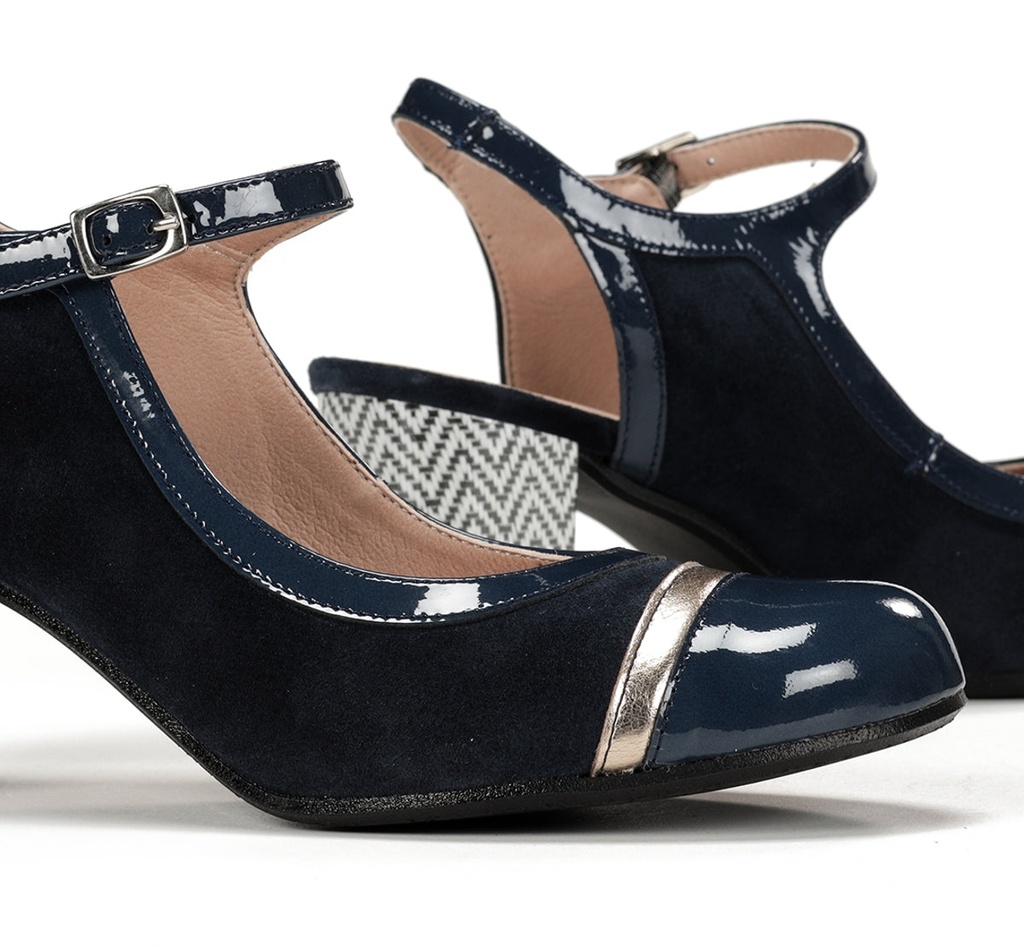 RODIN D9093 Zapato de TacÃ³n Azul (6)