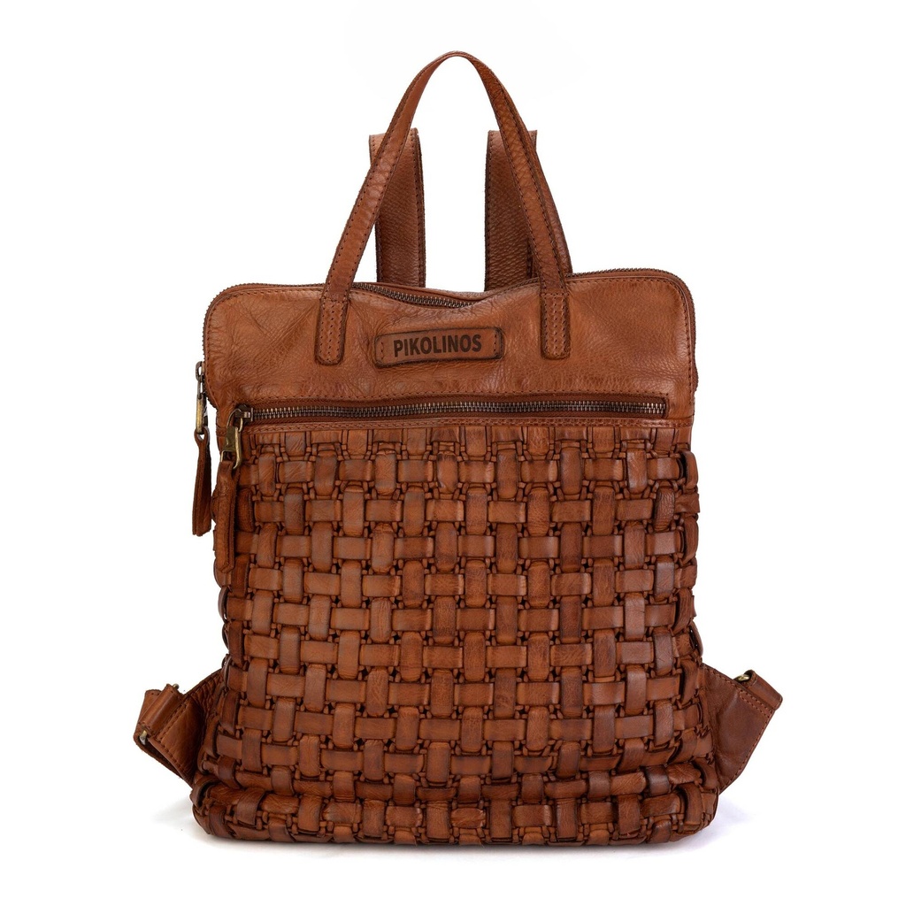 AMER - Mochila de piel trenzada para mujer (4)