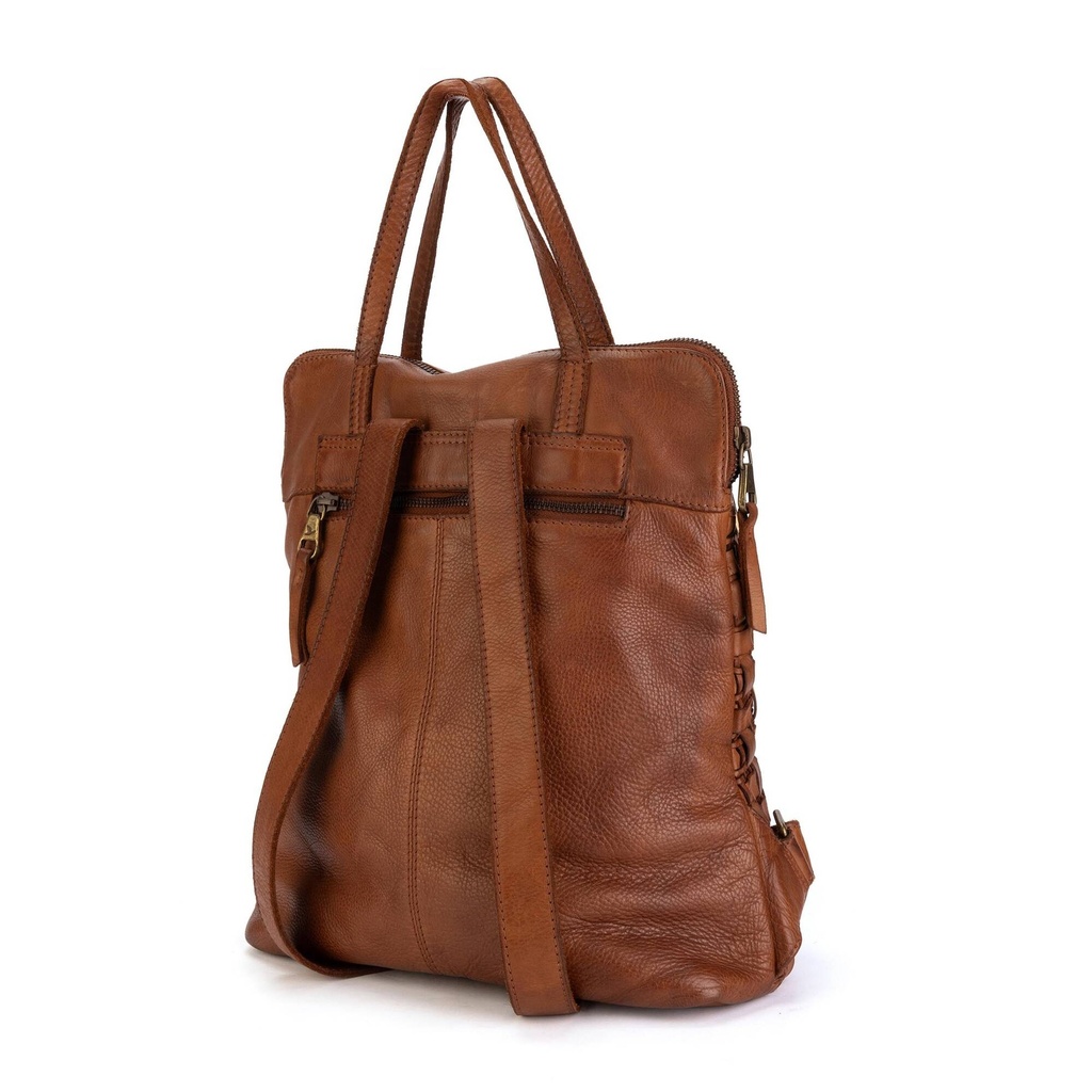 AMER - Mochila de piel trenzada para mujer (6)