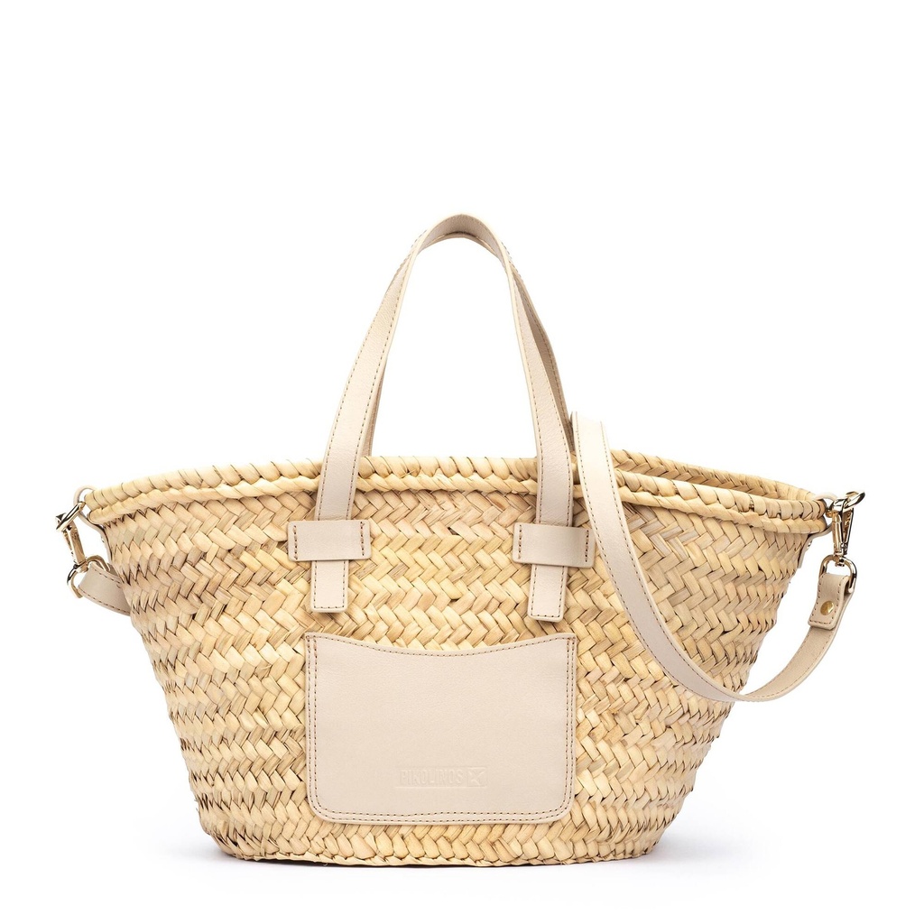 ORIO - Bolso capazo con detalles en piel para mujer (4)
