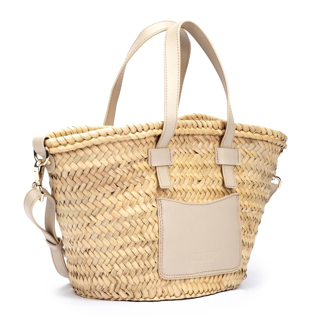 ORIO - Bolso capazo con detalles en piel para mujer (5)