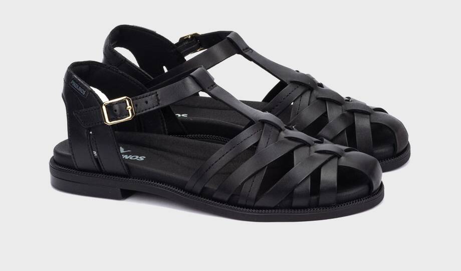 NAVIA - Sandalias planas con hebilla para mujer (3)