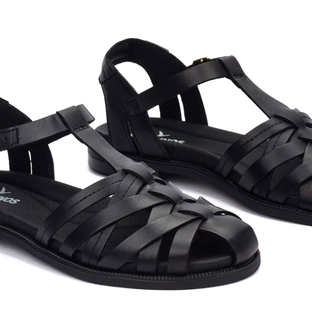 NAVIA - Sandalias planas con hebilla para mujer (7)