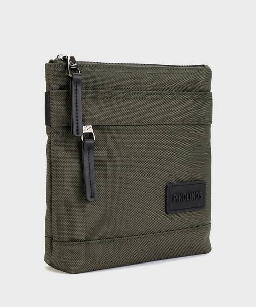 OLITE - Bandolera textil con detalles en piel para hombre (1)