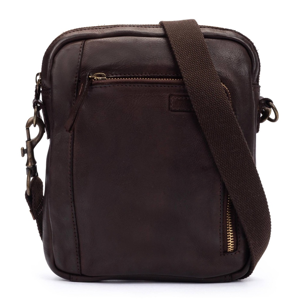 CAIMARI - Bolso de piel con cierre de cremallera para hombre. (4)