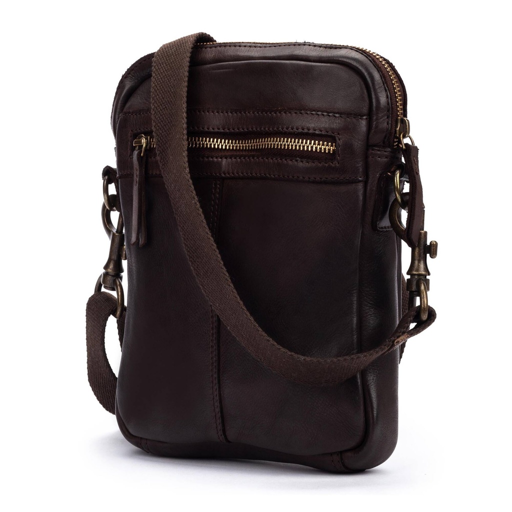 CAIMARI - Bolso de piel con cierre de cremallera para hombre. (6)