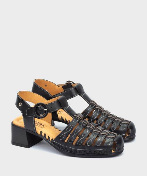 ROMANA - Sandalias de tacón bloque con hebilla para mujer (1)