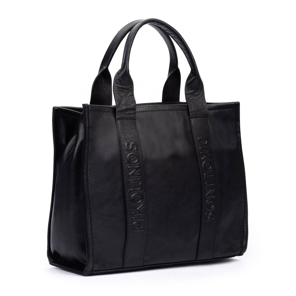 ALCUDIA - Bolso tote de piel con cinta multicolor para mujer (5)