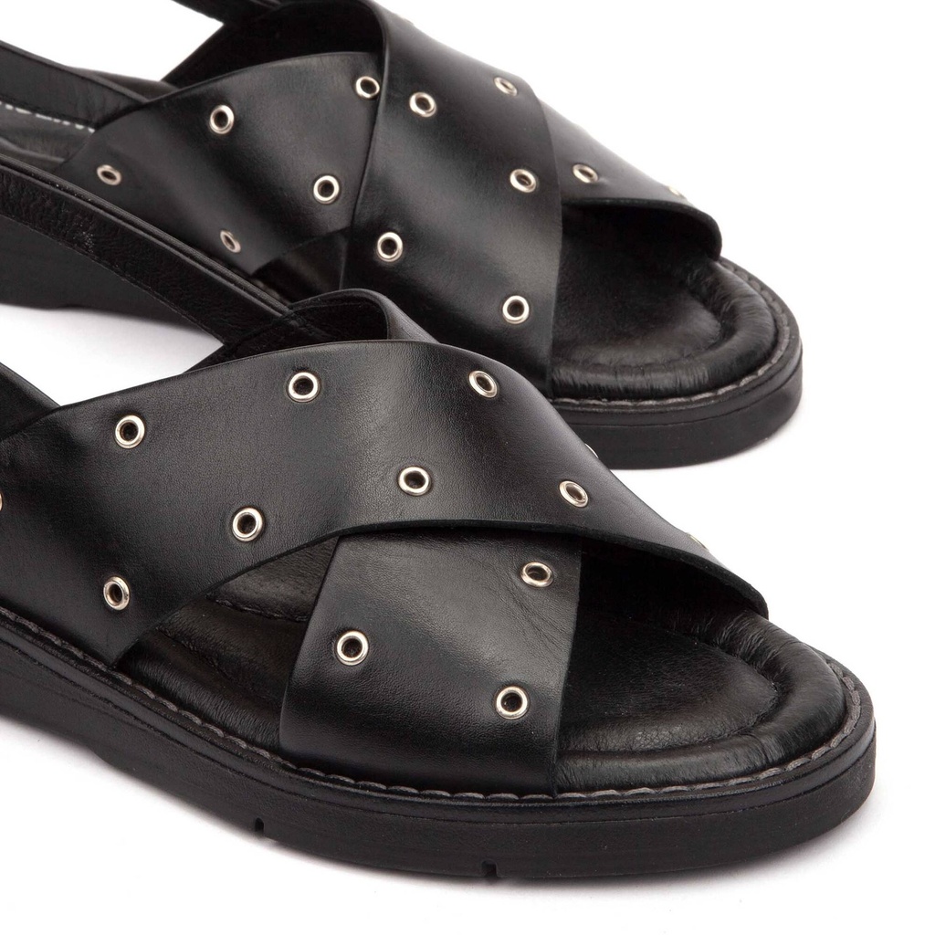 ROQUETAS - Sandalias planas con hebilla para mujer (7)