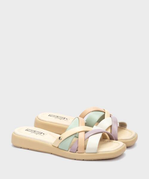 CALELLA - Sandalias planas de mujer con tiras multicolor (1)