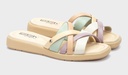 CALELLA - Sandalias planas de mujer con tiras multicolor (3)