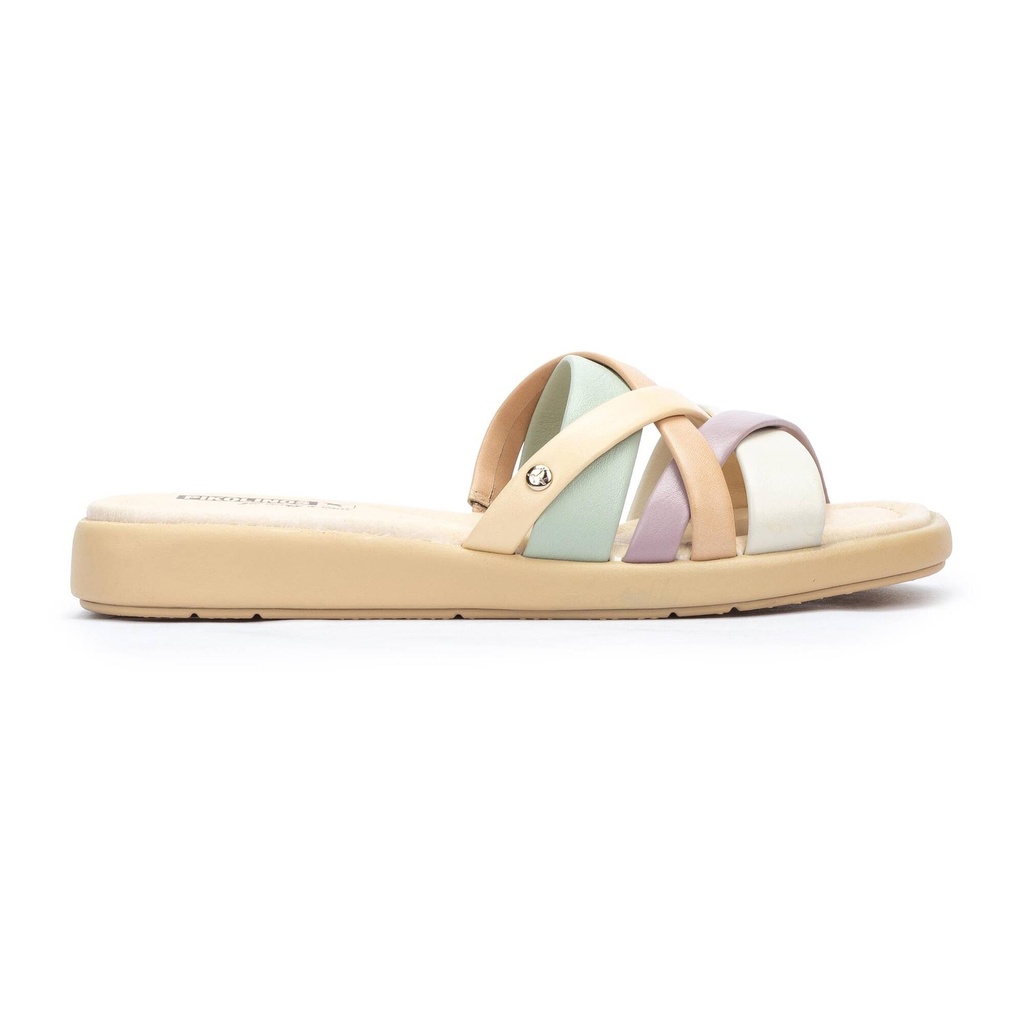 CALELLA - Sandalias planas de mujer con tiras multicolor (4)