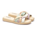 CALELLA - Sandalias planas de mujer con tiras multicolor (5)