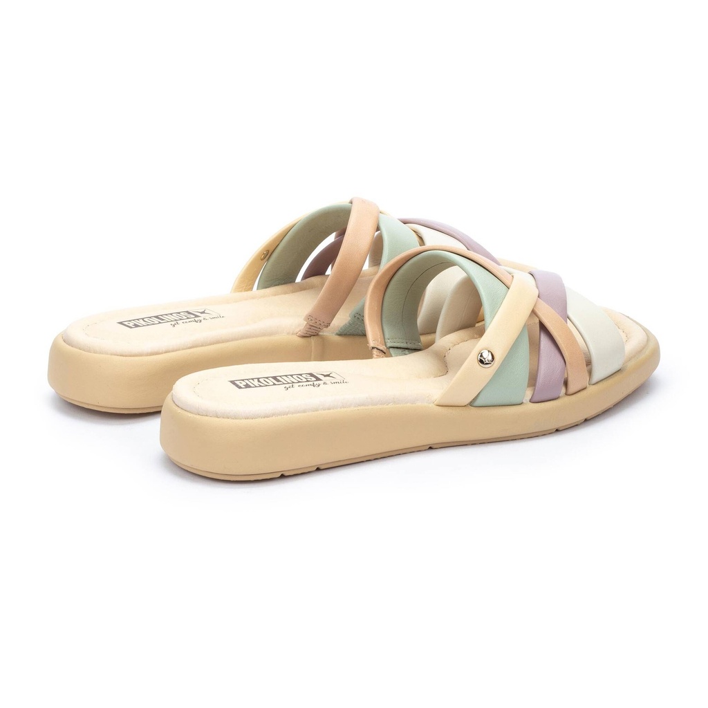 CALELLA - Sandalias planas de mujer con tiras multicolor (6)