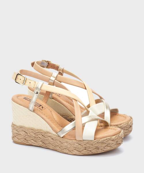 RONDA - Sandalias de cuña con tiras para mujer (1)