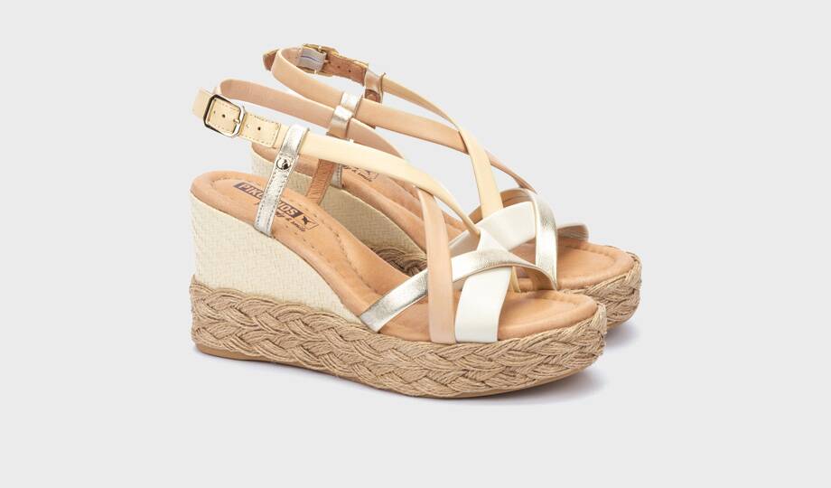 RONDA - Sandalias de cuña con tiras para mujer (3)