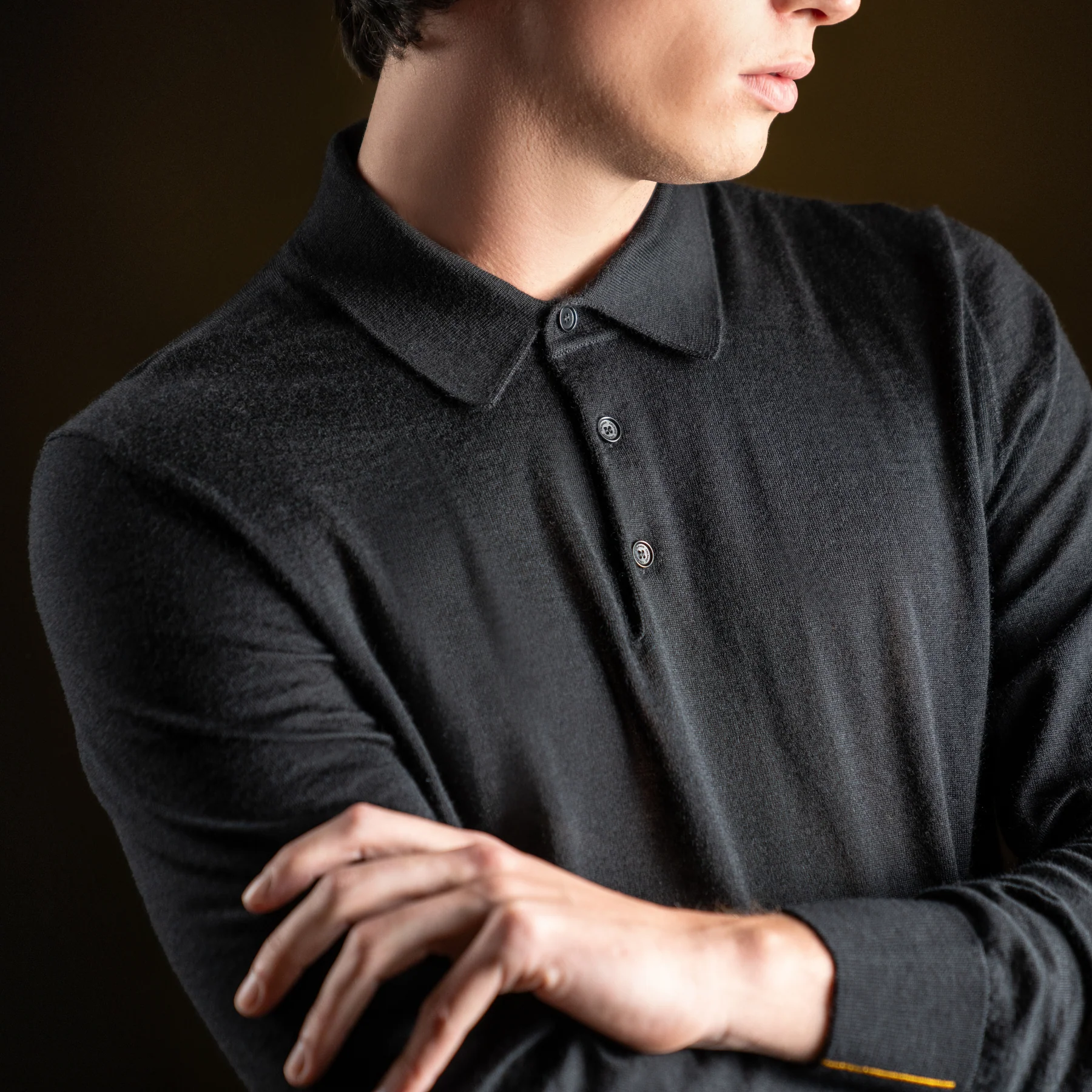 Polo Cashmere manga larga negro (1)