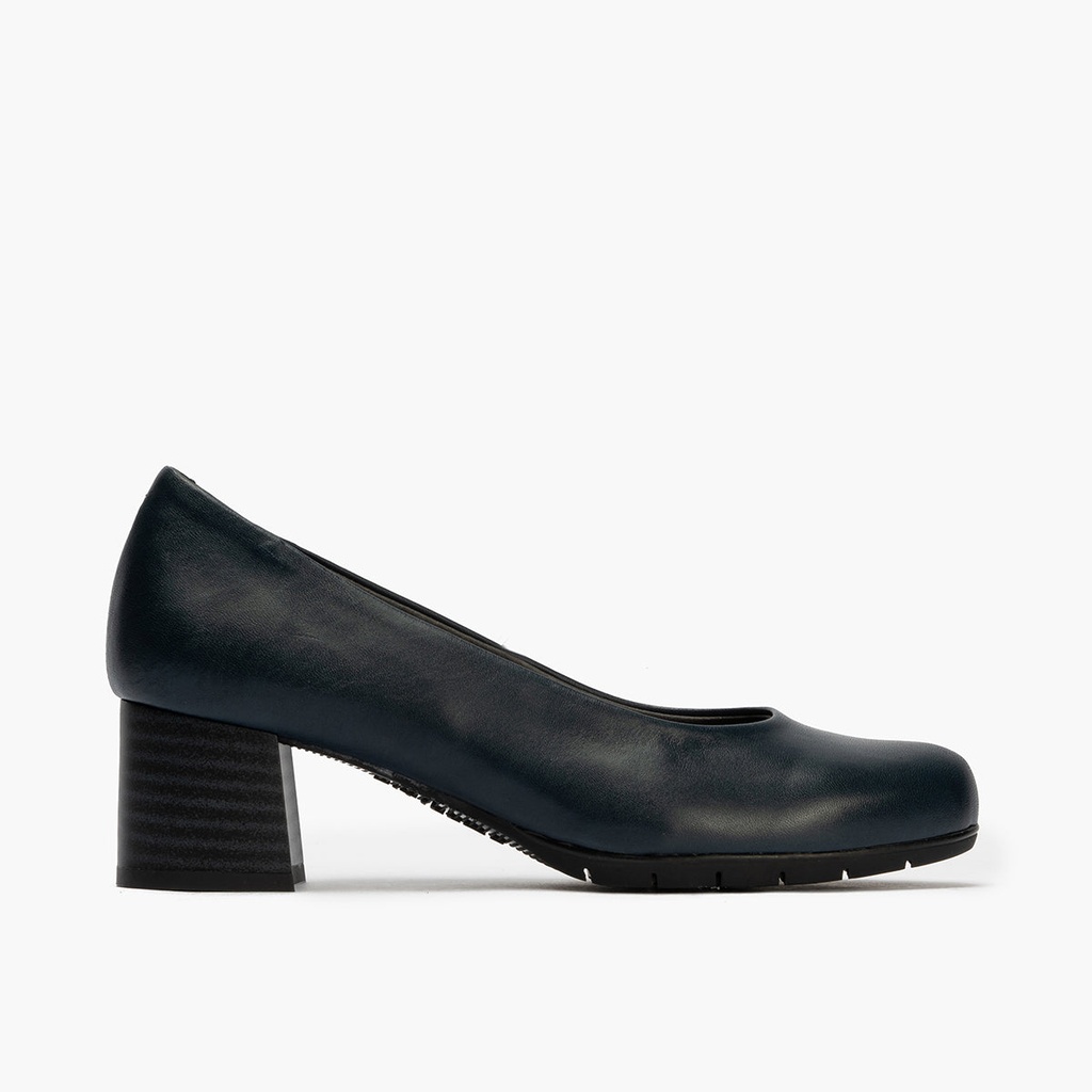 Zapato de Salón Mujer Tacón Medio con Tapas Azul (2)