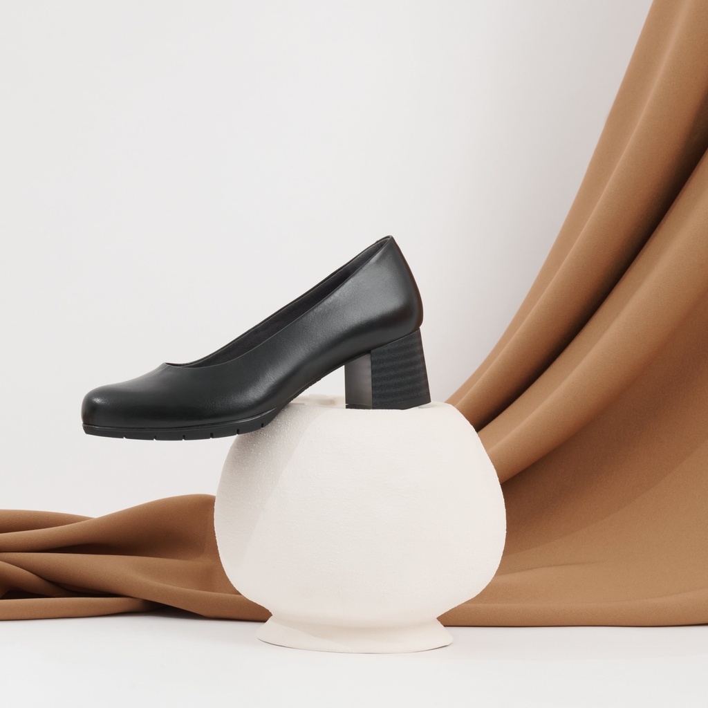 Zapato de Salón Mujer Tacón Medio con Tapas Negro (1)