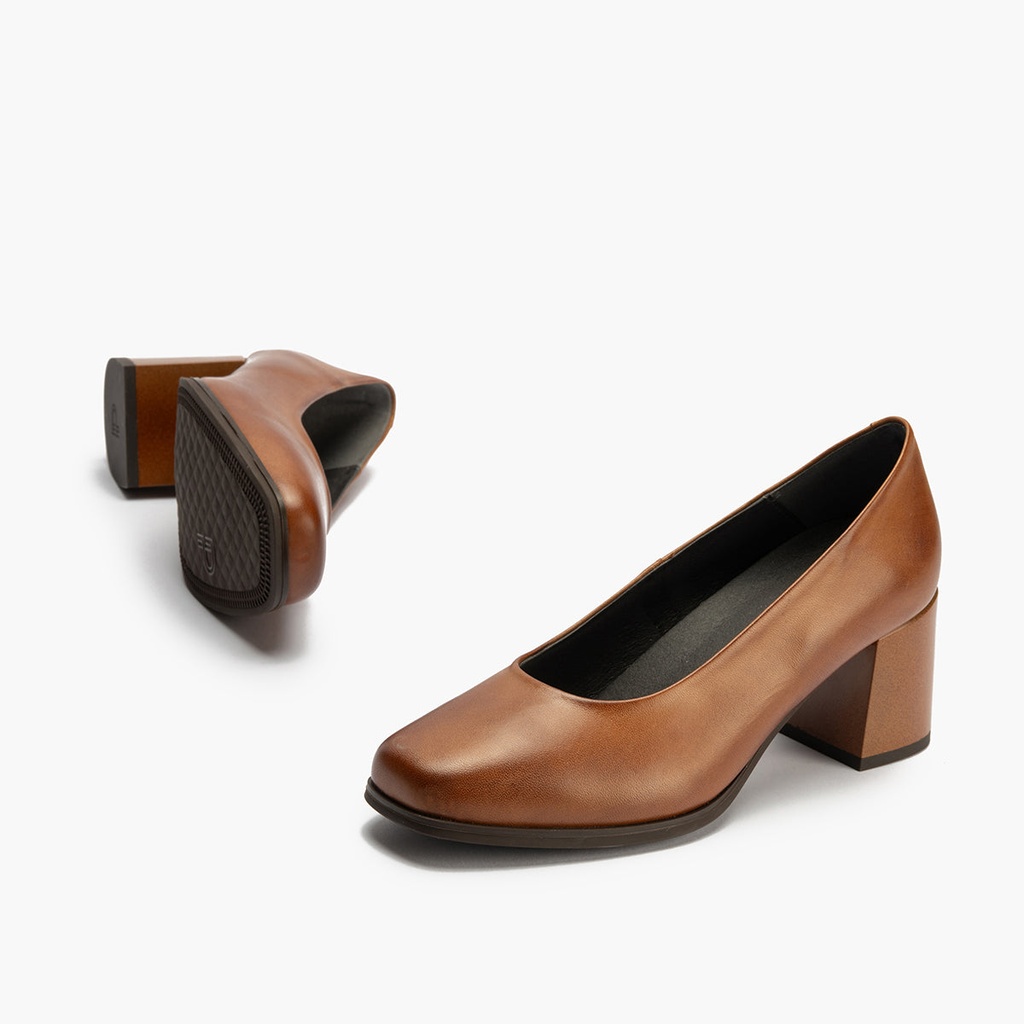 Zapato de Salón Mujer Tacón Alto Marrón Claro (1)