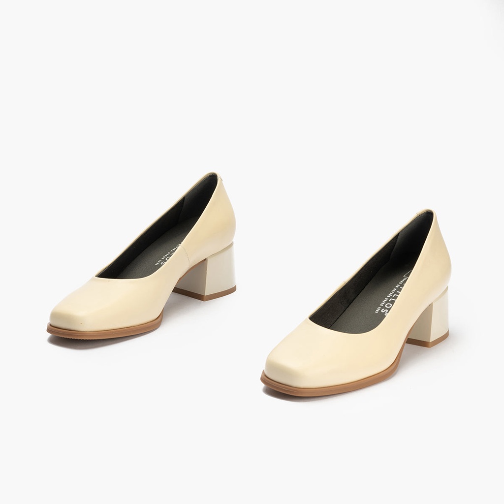 Zapato de Salón Mujer Tacón Medio Beige (1)