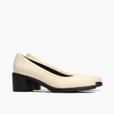 Zapato de Salón Clásico Tacón Medio Beige (2)