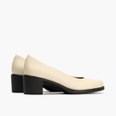Zapato de Salón Clásico Tacón Medio Beige (3)