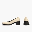 Zapato de Salón Clásico Tacón Medio Beige (4)